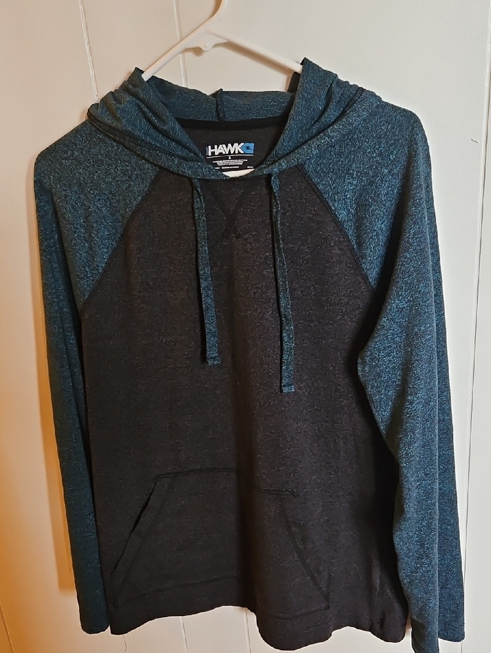Tony Hawk | Teal and Charcoal Men’s Hooded Hoodie | Size LG